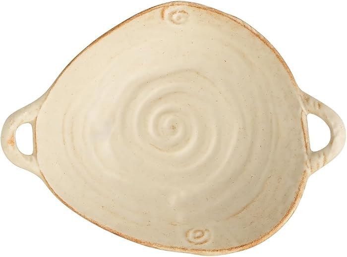 FFTByou Retro Glazed Ceramic Serving Bowl with Handles Irregular Bowl Opening for Spaghetti,Fruit... | Amazon (US)