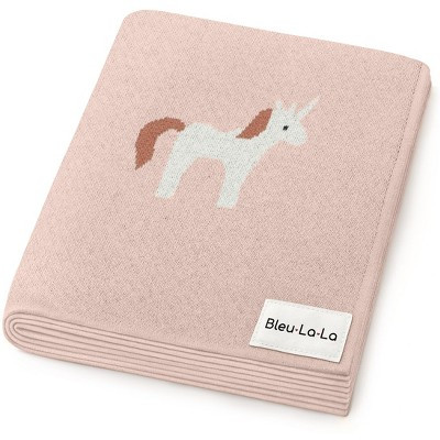 Bleu La La 100% Luxury Cotton Soft Knit Swaddle Baby Blanket for Blanket for Newborns and Infants Boys and Girls - Unicorn - Pink | Target