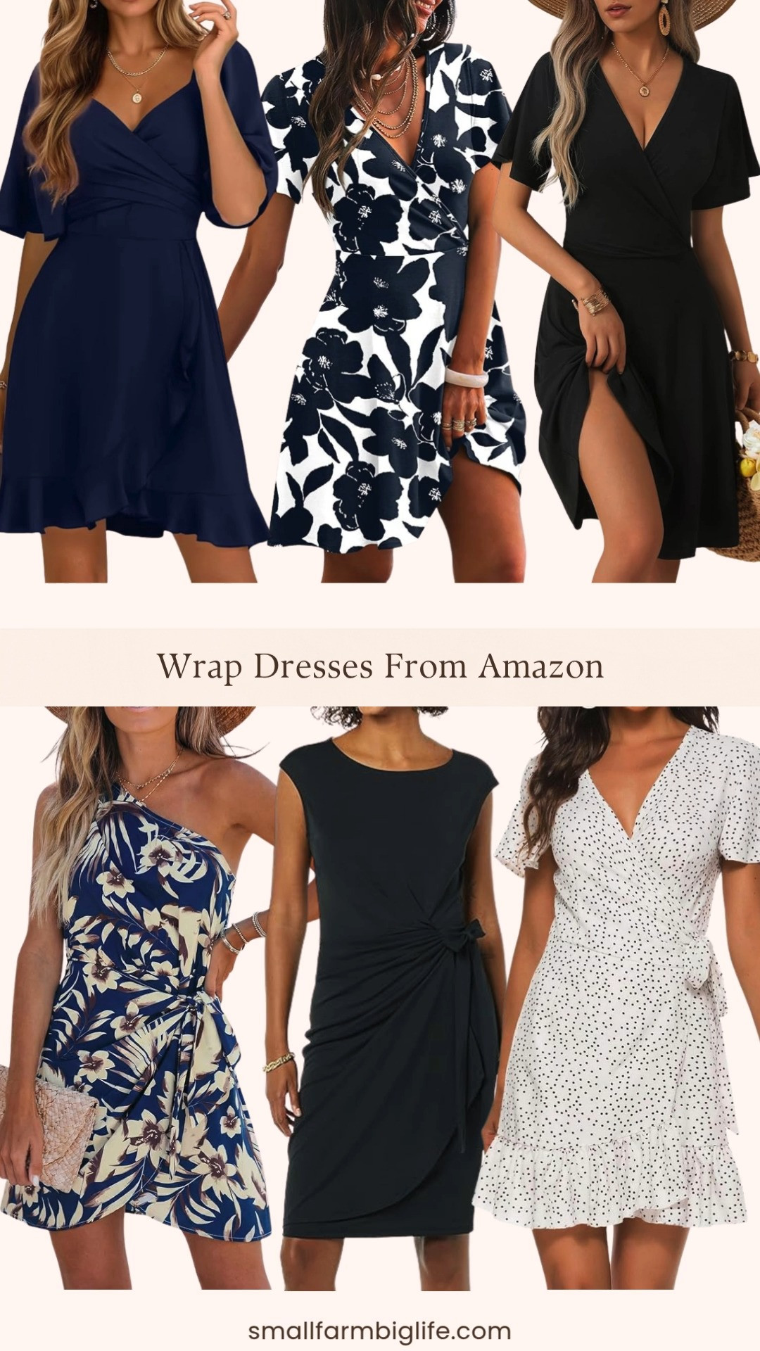 Wrap dresses are one of those styles that works for almost every summer occasion and Amazon has so many good ones right now. I rounded up my favorites from casual mini lengths to midi styles in florals, polka dots, solid black, and navy, so there is something for every body type and every event on your summer calendar. The wrap silhouette is so universally flattering and these are all at a price point that makes it easy to grab more than one. Tap to shop! 

 #LTKgrwm #LTKootd #LTKOver40