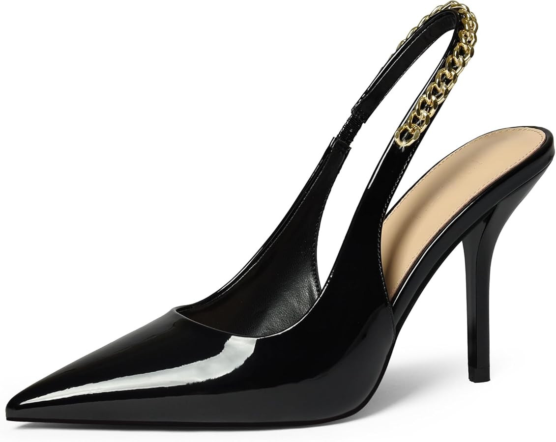 iiimmu Women's Stiletto Heels Closed Pointed Toe 4 in Heels for Women Patent Leather Pumps with C... | Amazon (US)