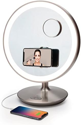 iHome Beauty Glow Ring XL 13" Makeup Mirror with Bluetooth Speaker, Speakerphone, USB Charging, Remo | Amazon (US)