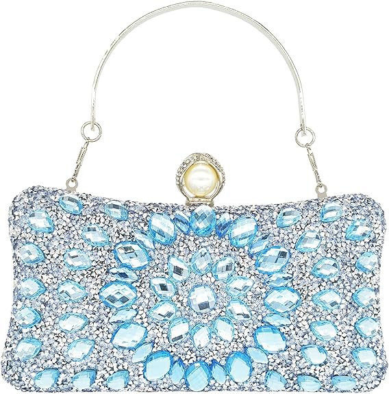Rhinestone Clutch Purses for Women Evening Wedding Formal - Pearl Clasp Handbag Crystal Gemstone ... | Amazon (US)