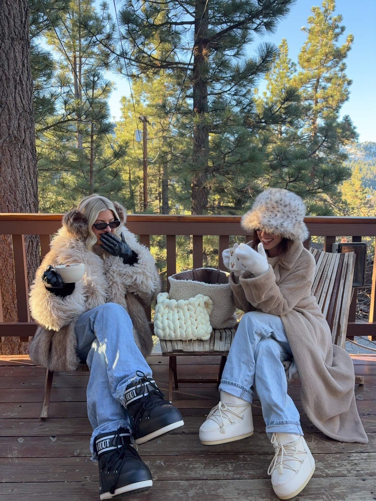 Cozy winter bestie cabin trip outfit - moong boots + fuzzy winter coats 

#LTKHoliday #LTKGiftGuide #LTKootd