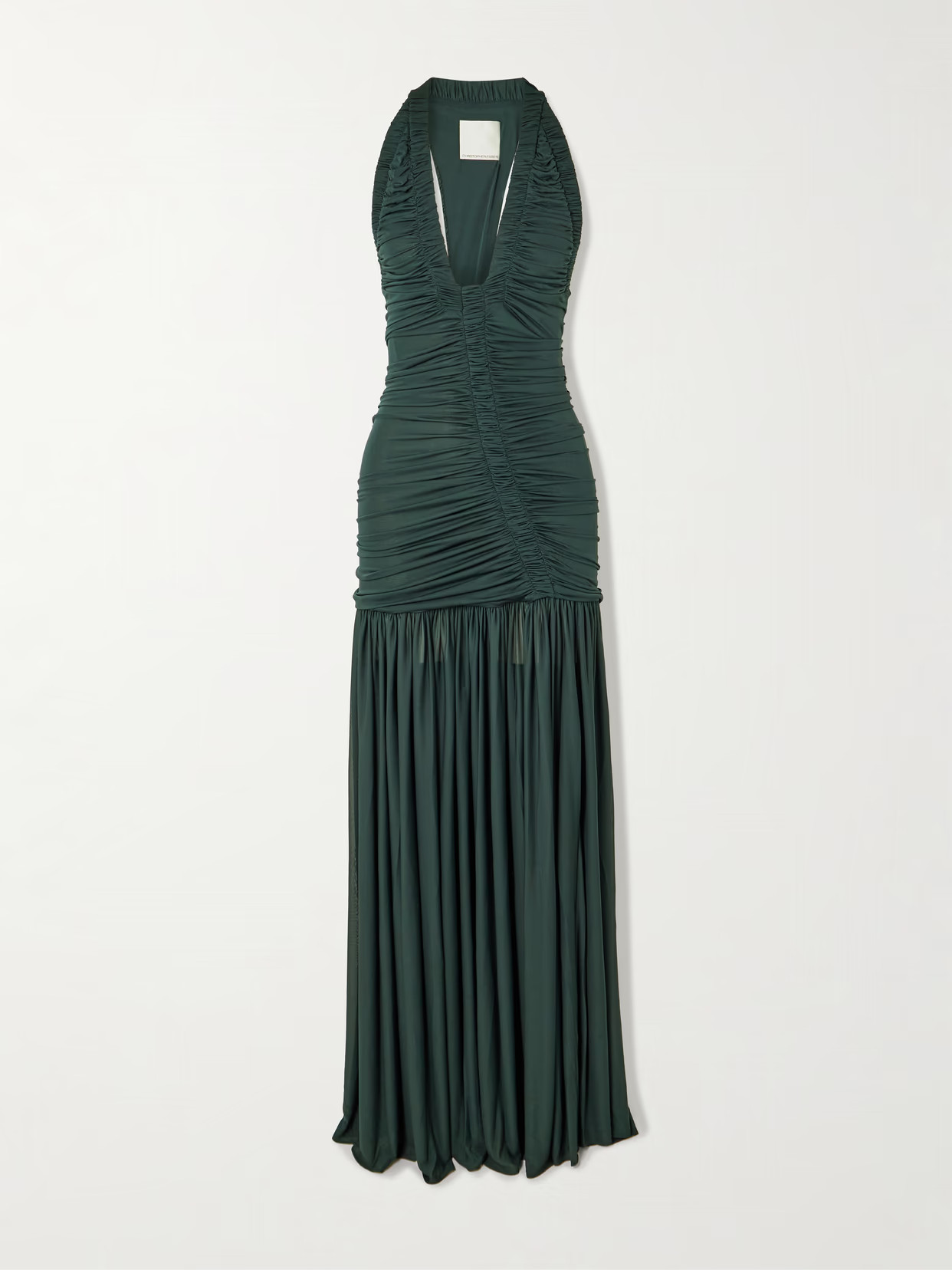 Christopher Esber - Orion Open-back Ruched Jersey Gown - Black - UK 10 | NET-A-PORTER APAC