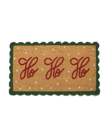 20x34 Ho Ho Ho Scalloped Coir Doormat | Marshalls