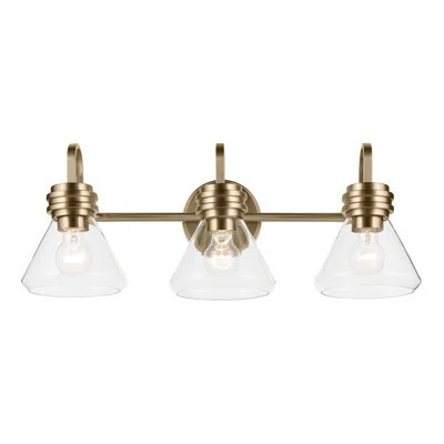 26" 3-Light Vanity Light with Clear Glass | Wayfair North America