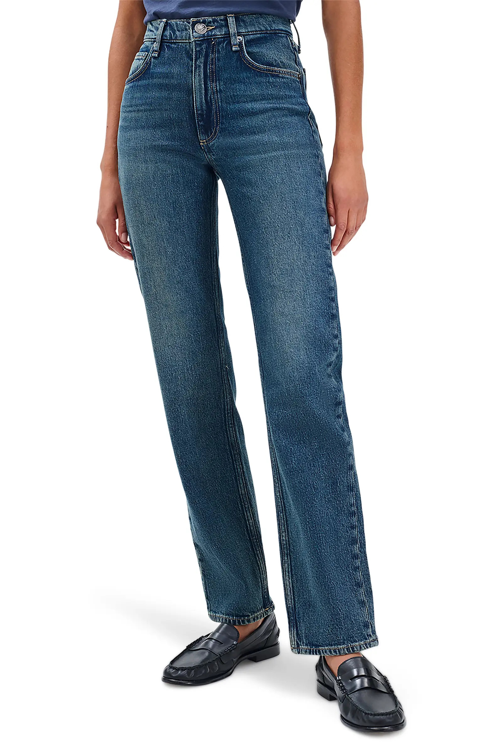 rag & bone Harlow Mid Rise Straight Leg Jeans | Nordstrom | Nordstrom