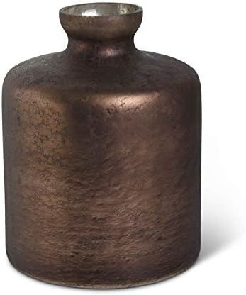 K&K Interiors 14043A-SIBR-2 12 Inch Antique Brown Matte Glass Bottle Vase | Amazon (US)