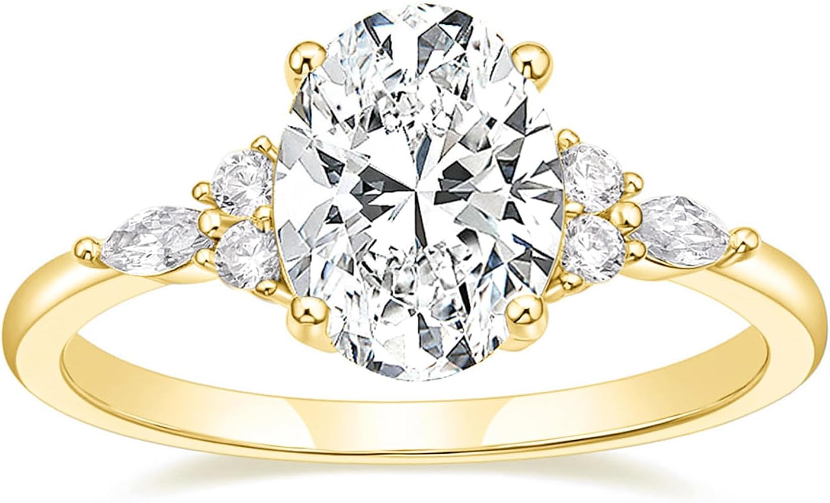 TIGRADE 3CT Engagement Ring Oval Cut Cubic Zirconia Marquise Round CZ Eternity Wedding Band for W... | Amazon (US)