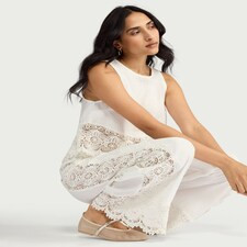 F&F Floral Co-ord Beach Trousers in White | Tesco F&F
