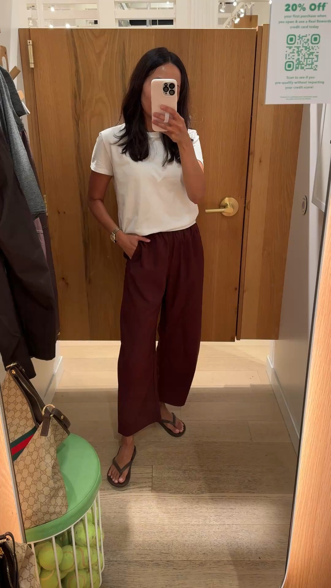 Cute athleisure barrel pants to give my favorite cotton poplin pants a break. 
- Currently on sale for around $49. 
- Material feels good on; athletic tech fabric that is not too thick or too thin; holds its shape. 
- True to size here; size down if in between. 
- I have been wearing my favorite cotton poplin pants from the gap multiple times a week since spring. I decided I really needed similar daily options and was so happy to find these pants. 
- Multiple colors available and they come in different lengths too. 
- Favorite white cotton t-shirt in true to size; also have them in a size up. 
- Most comfortable flip flops with arch support true to size.

#LTKOver40 #LTKootd #LTKActive