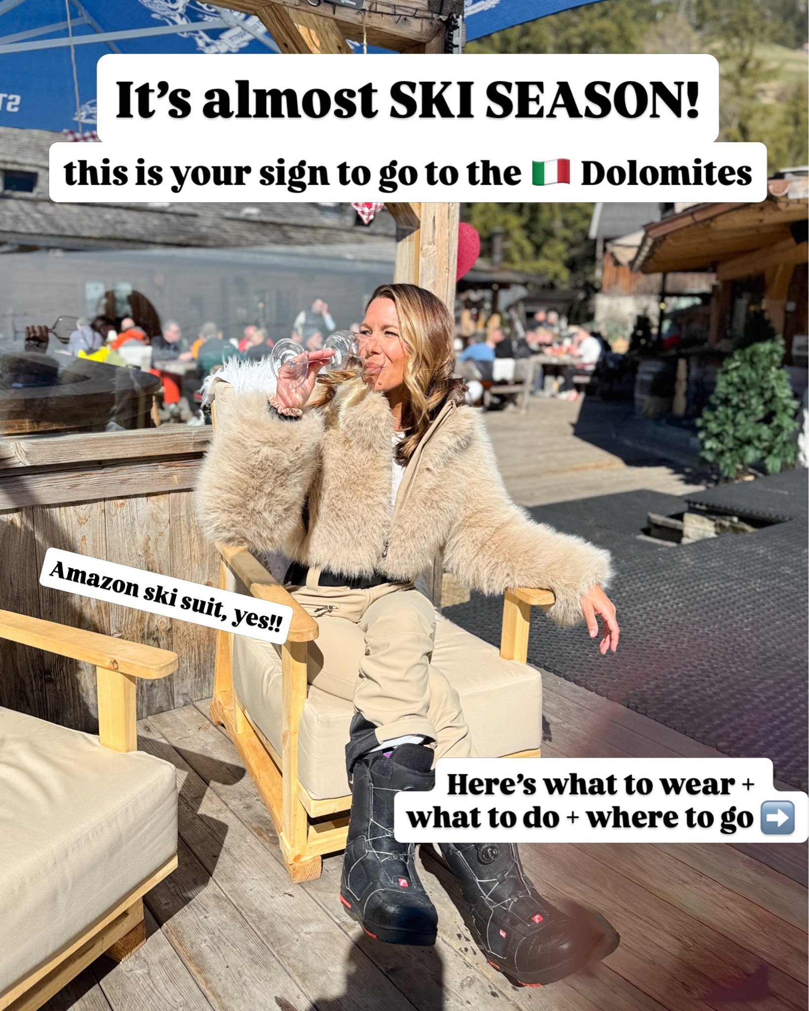 🇮🇹 Dolomites are magical at all times of the year but ski season there has a special place in my heart! 

Comment SKI to shop the ski trip looks plus get the full blog post on our stay.