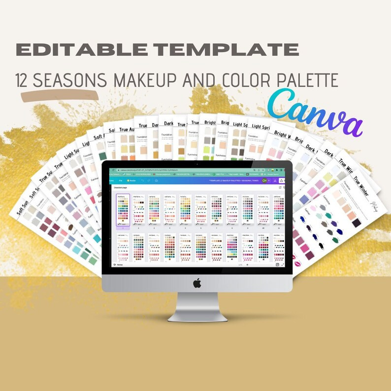 12 SEASONS Editable Canva Template for Makeup Recommendations and Seasonal Color Palette Ideal fo... | Etsy (US)