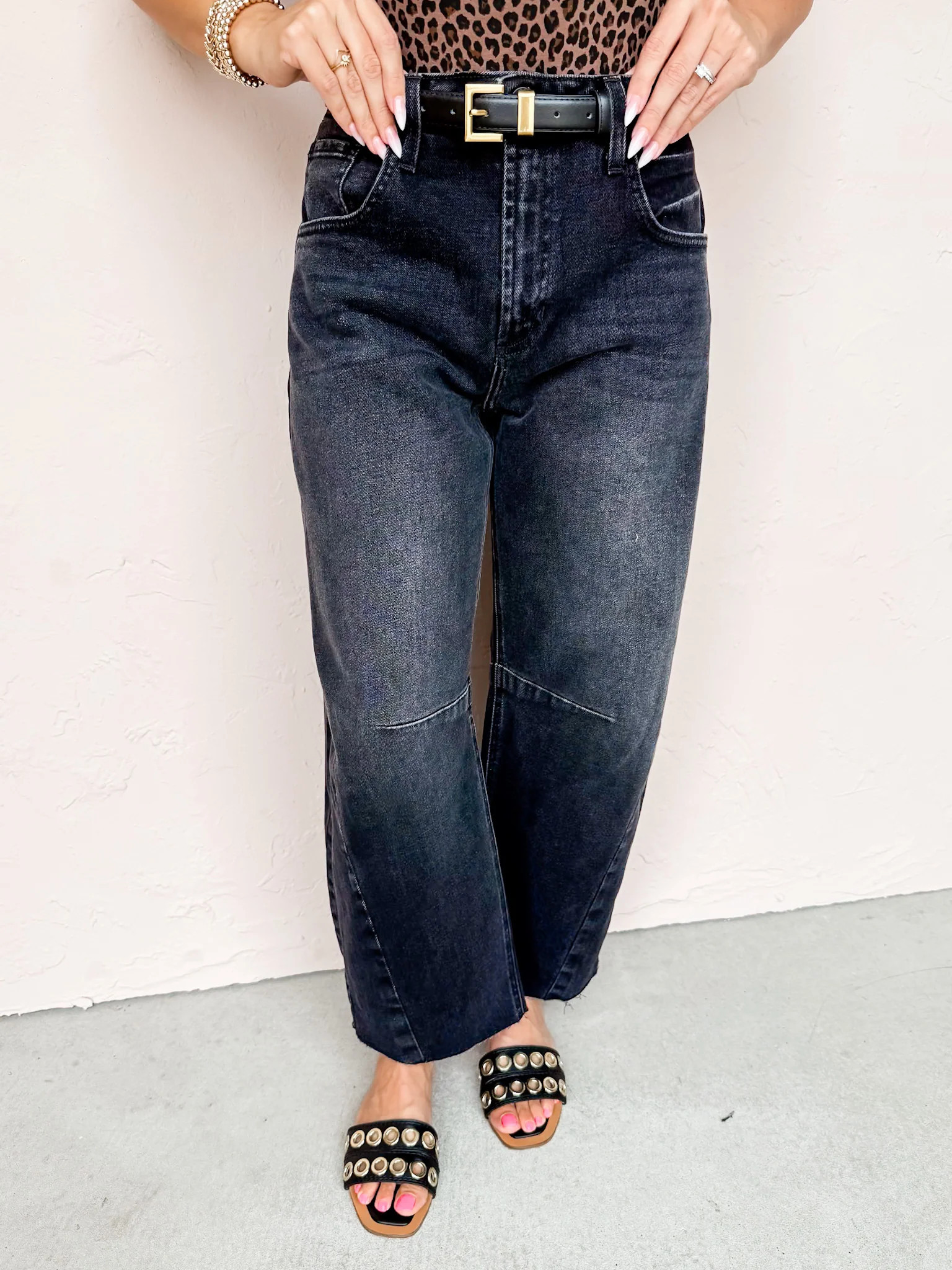 Baltimore Barrel Jeans-Washed Black 31 | Ruthie Grace