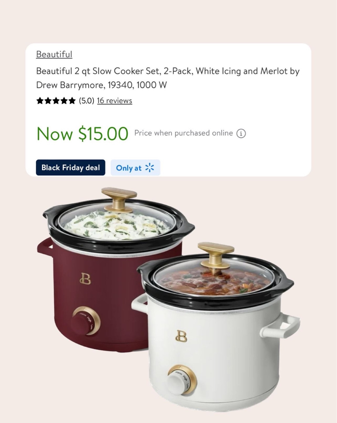 Beautiful by Drew Barrymore Early Black Friday Sale Deal 2 Mini Slow Cookers for $15 !  Perfect for Thanksgiving Side Dishes, Buffalo Chicken Dip for Football Games & Superbowl Sunday , 

Easy Christmas Gifts for Mom Dad Sister Brother Cousins Aunts Uncles Daughter Son Home Decor Housewarming Gifts New Home New Apartment Walmart Gift Guide

#LTKCyberWeek #LTKfindsunder50 #LTKHoliday