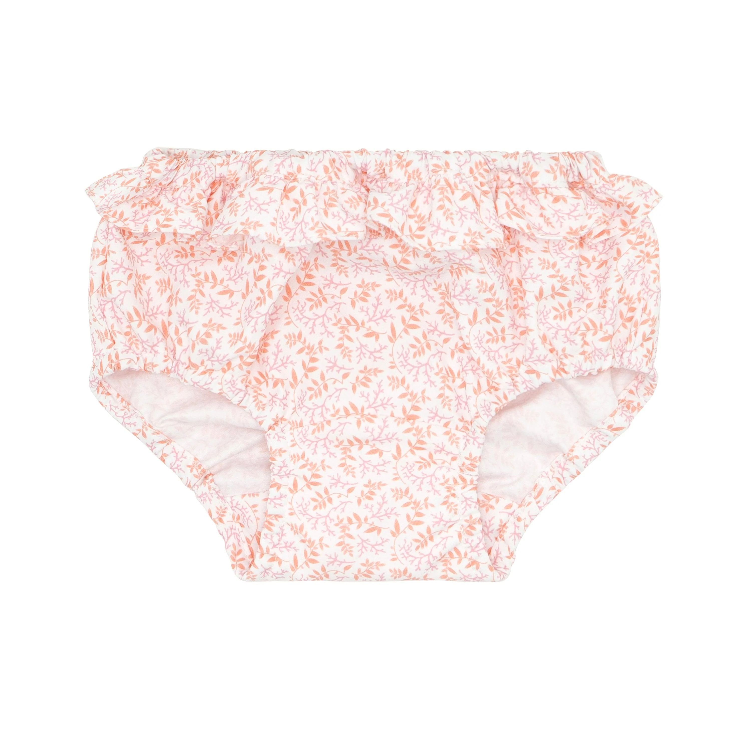 baby calypso coral botanic diaper bloomer cover | minnow