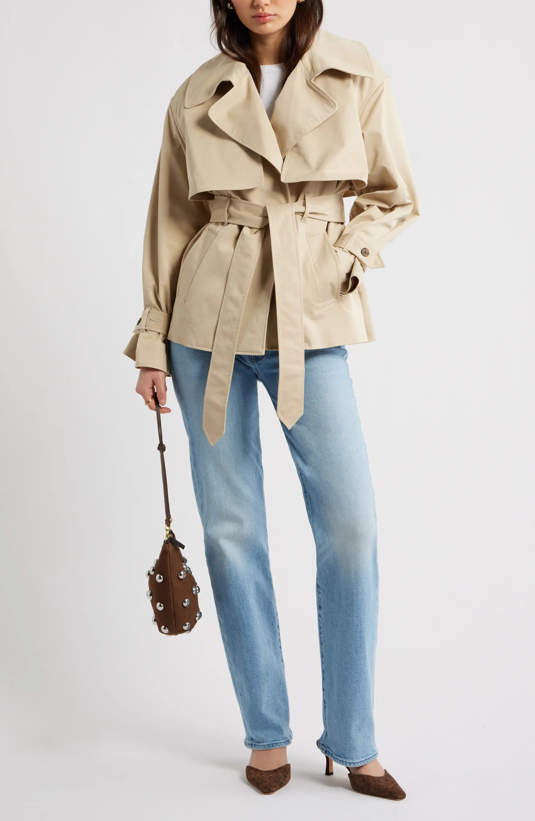 Exaggerated Crop Trench Coat | Nordstrom