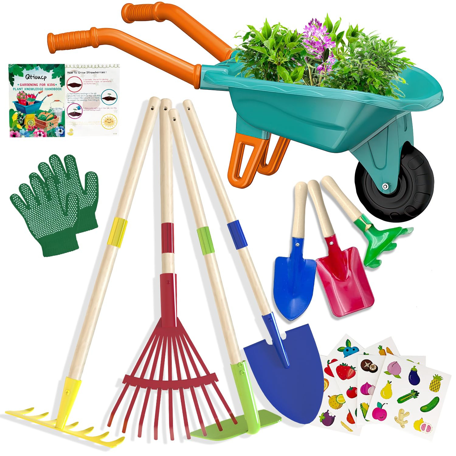 Kids Gardening Tools Set with Wheelbarrow Outside Outdoor Toys Backyard Garden Play Educational S... | Amazon (US)