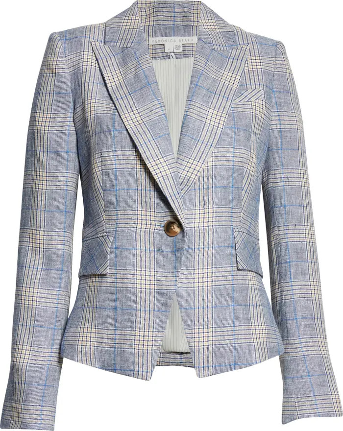 Hosanna Plaid Linen Dickey Blazer | Nordstrom
