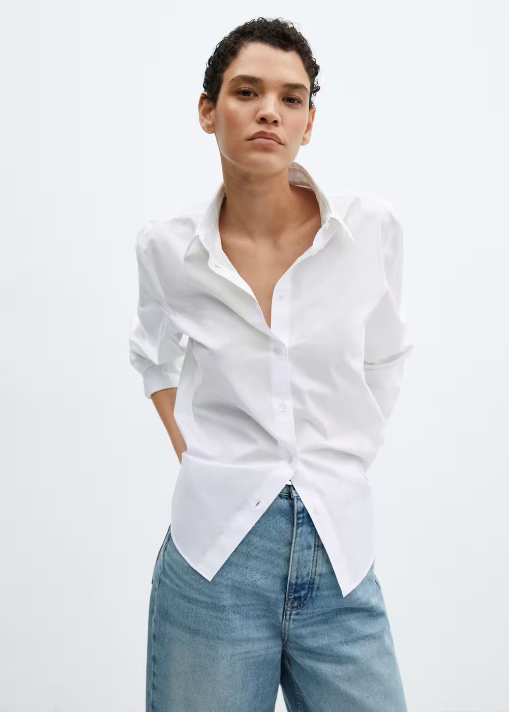 Regular cotton lyocell-blend shirt | MANGO (US)