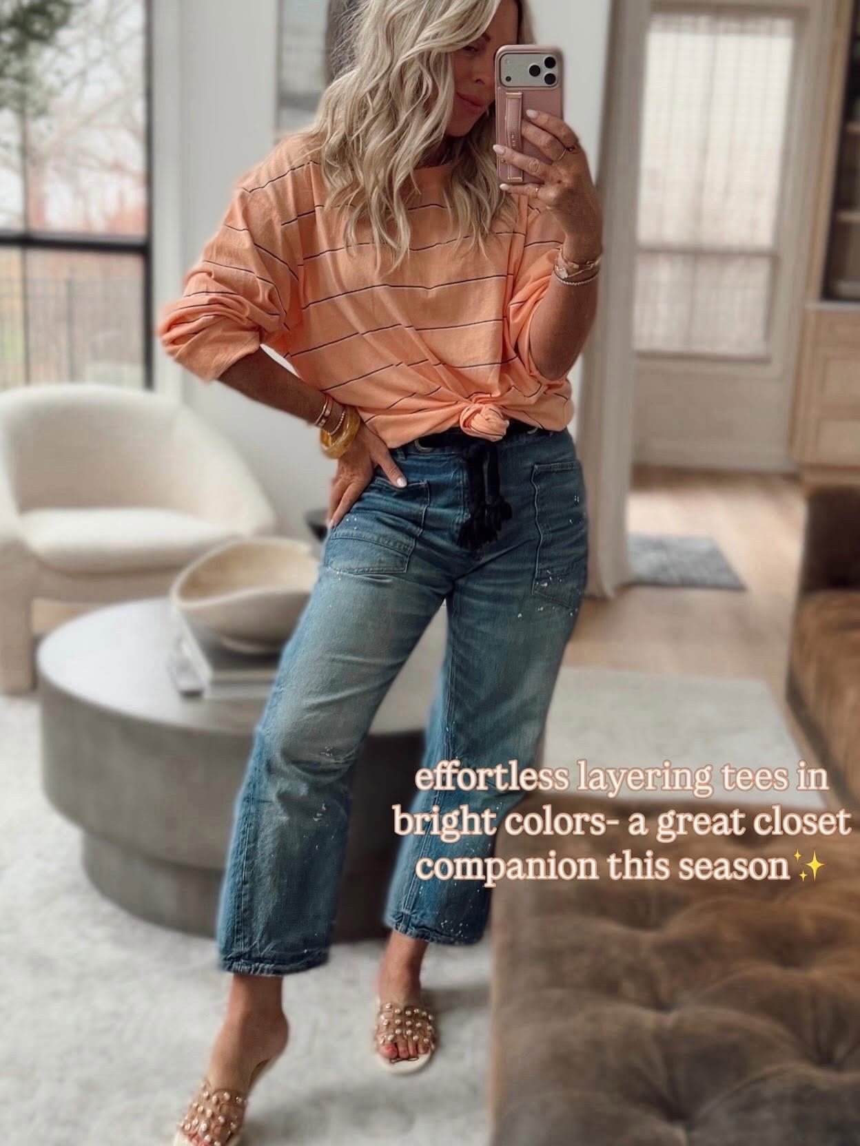 OOTD🧡
Top: small 
Jeans: 26
Sandals: tts 

Spring outfit. Jeans. OOTD. Spring 2026. Denim. 

#LTKootd #LTKSeasonal