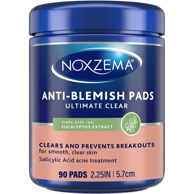 Noxzema Ultimate Clear Anti-Blemish Pads, 2% Salicylic Acid, Acne Treatment Face Pads, 90ct | Walmart (US)