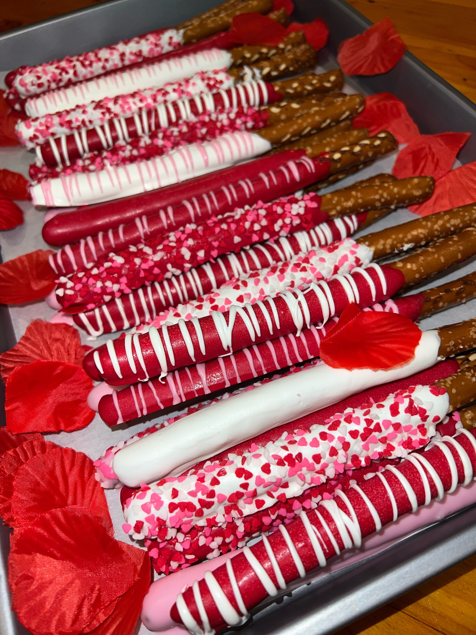 homemade chocolate covered pretzel rods are perfect for any special occasion.  🥨

I love making these & love eating them even more! 😋
#chocolatecoveredpretzels #desserts #valentinesday #sweettreat #pretzelrods  

#LTKU #LTKhome #LTKSeasonal