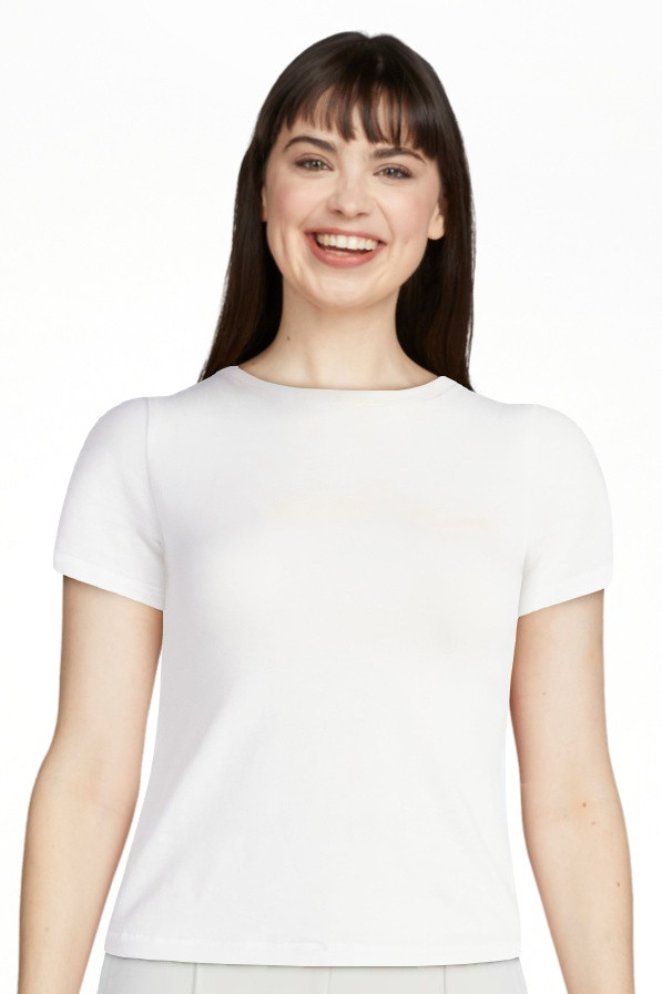 Scoop Women’s Stretch Cotton Blend Baby Tee with Short Sleeves, XS-XXL | Walmart (US)