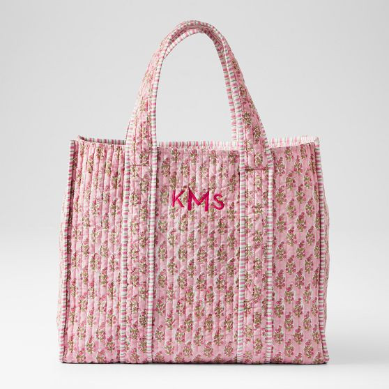 Block Print Quilted Oversized Tote | Mark and Graham
