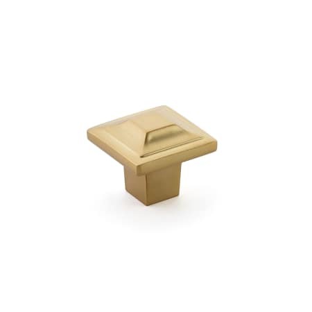 Schaub and Company 530-SSB Signature Satin Brass Menlo Park 1-1/4 Inch Square Cabinet Knob | Build.com, Inc.