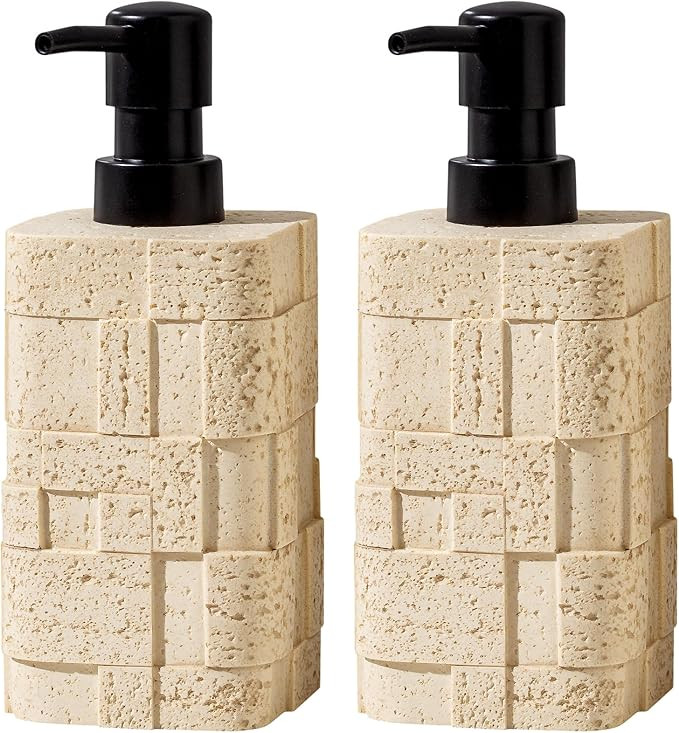 Soap Dispensers 400mL 13.5 OZ, 2 PCS Luxurious Hand Dish Lotion Shampoo Soap Dispenser Jar, Trave... | Amazon (US)