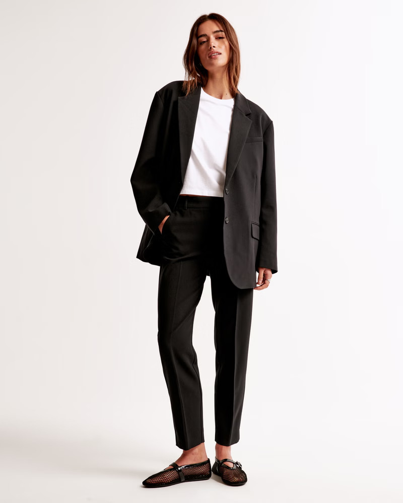 Mid Rise Tailored Ankle Pant | Abercrombie & Fitch (US)