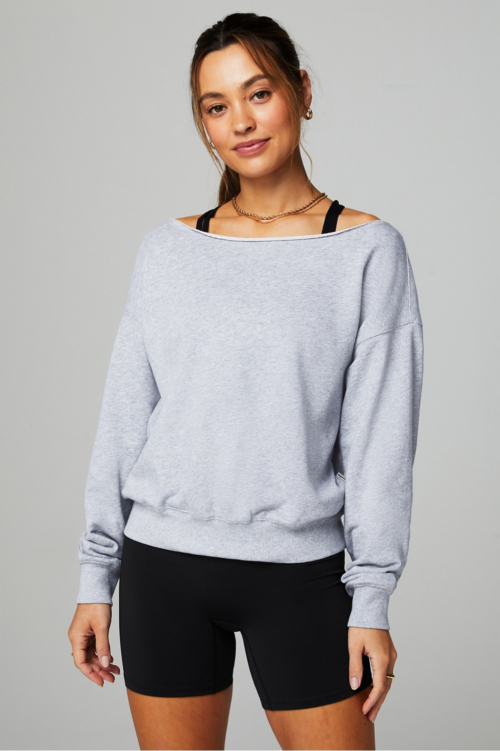 Year Round Terry Off Shoulder Sweatshirt | Fabletics - North America