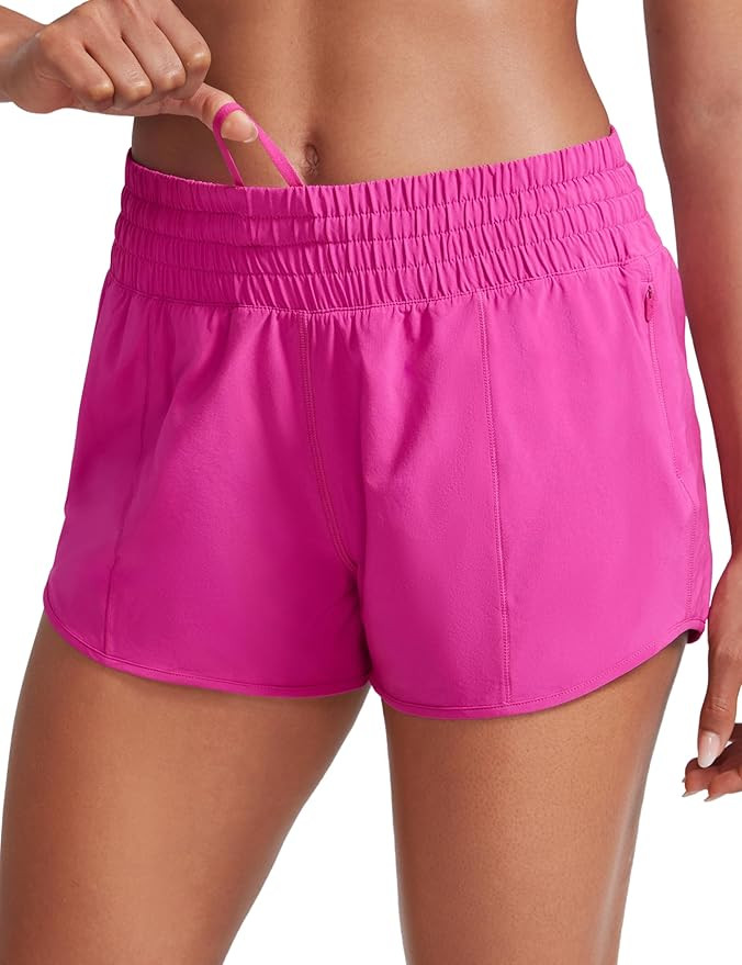 CRZ YOGA High Waisted Running Shorts for Women 2.5" - Mesh Liner Quick Dry for Sport Athletic Wor... | Amazon (US)