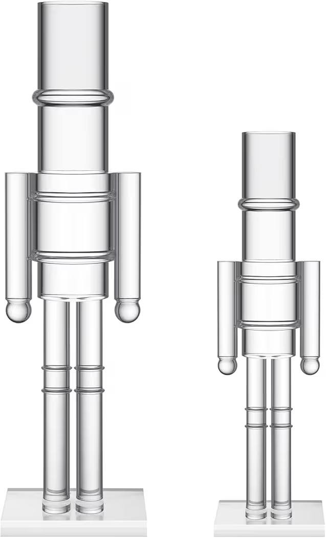 Thyle 2 Pack Christmas Acrylic Nutcracker Traditional Christmas Decorations Transparent Nutcracke... | Amazon (US)