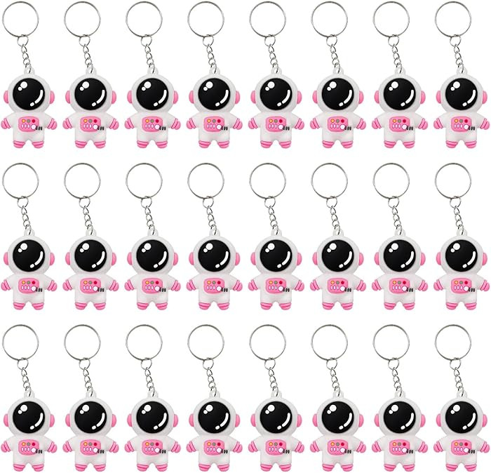 24 Pack Pink Astronaut Keychains Party Favors for Space Themed Baby Shower, Outer Space Party Goo... | Amazon (US)