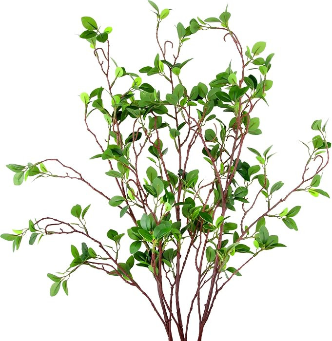 AUSTOR 3 Packs 45" Artificial Green Stems Bulk Faux Ficus Twig Eucalytus Green Branches Fake Shru... | Amazon (CA)