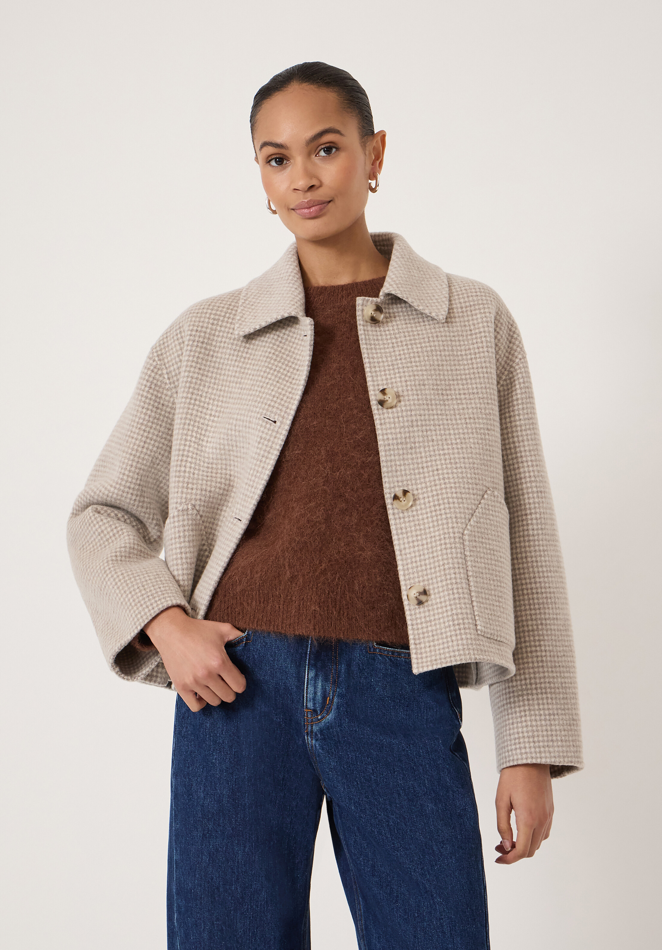 Checked Double Faced Jacket | Hush UK