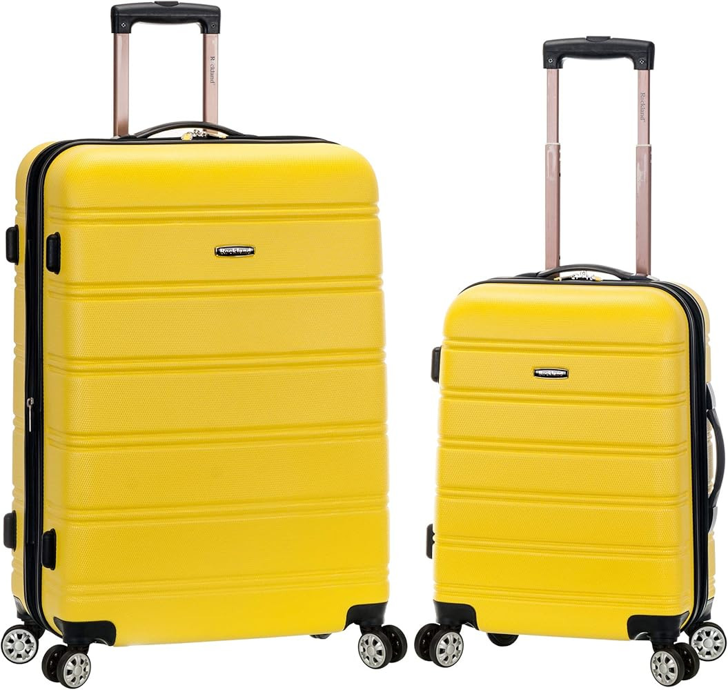 Rockland Melbourne Hardside Expandable Spinner Wheel Luggage, Yellow, 2-Piece Set (20/28) | Amazon (US)