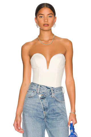 superdown Gianna Sweetheart Bodysuit in White from Revolve.com | Revolve Clothing (Global)