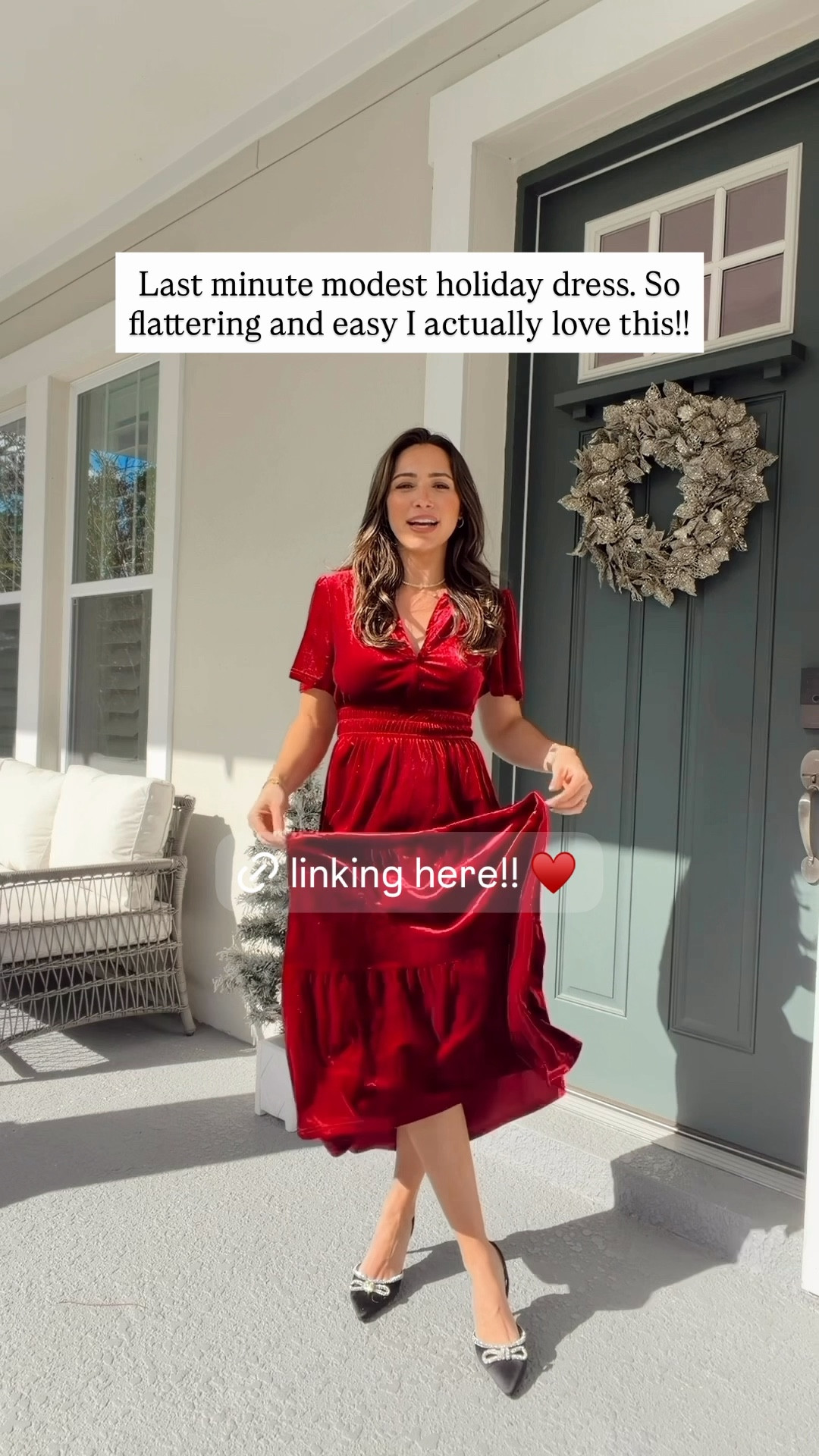 LOOK at this Amazon dress!!! A little weight to it makes it move and drape so beautifully! Wearing small true to size. Modest Christmas dress // modest holiday dress // party dress // event dress // winter dresses 

#LTKmomlife #LTKSeasonal #LTKHoliday