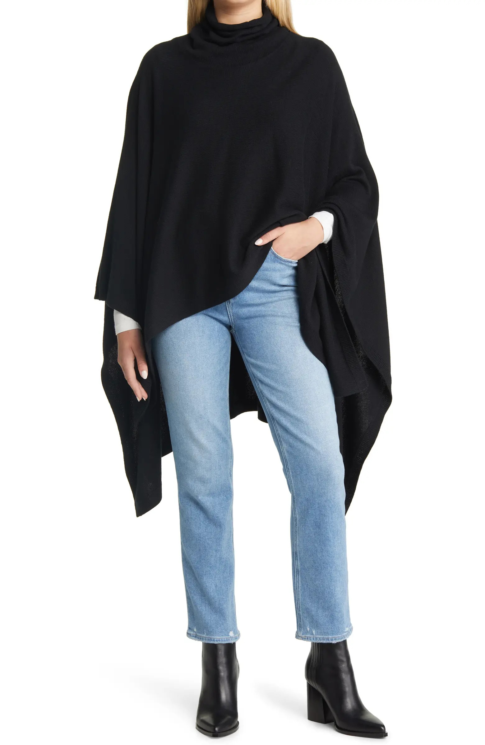 Nordstrom Turtleneck Cotton & Wool Poncho | Nordstrom | Nordstrom