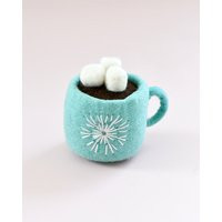 Felt Hot Chocolate Cacao With Marshmallows, Light Blue Cup | Etsy (US)