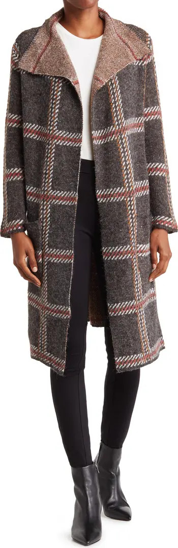 Plaid Drape Collar Cardigan | Nordstrom Rack