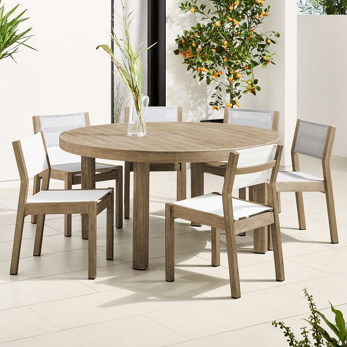 Portside Outdoor Round Dining Table (48" - 60") | West Elm (US)
