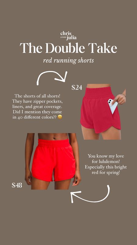 The Double Take: red running shorts

#LTKActive #LTKstyletip #LTKfitness