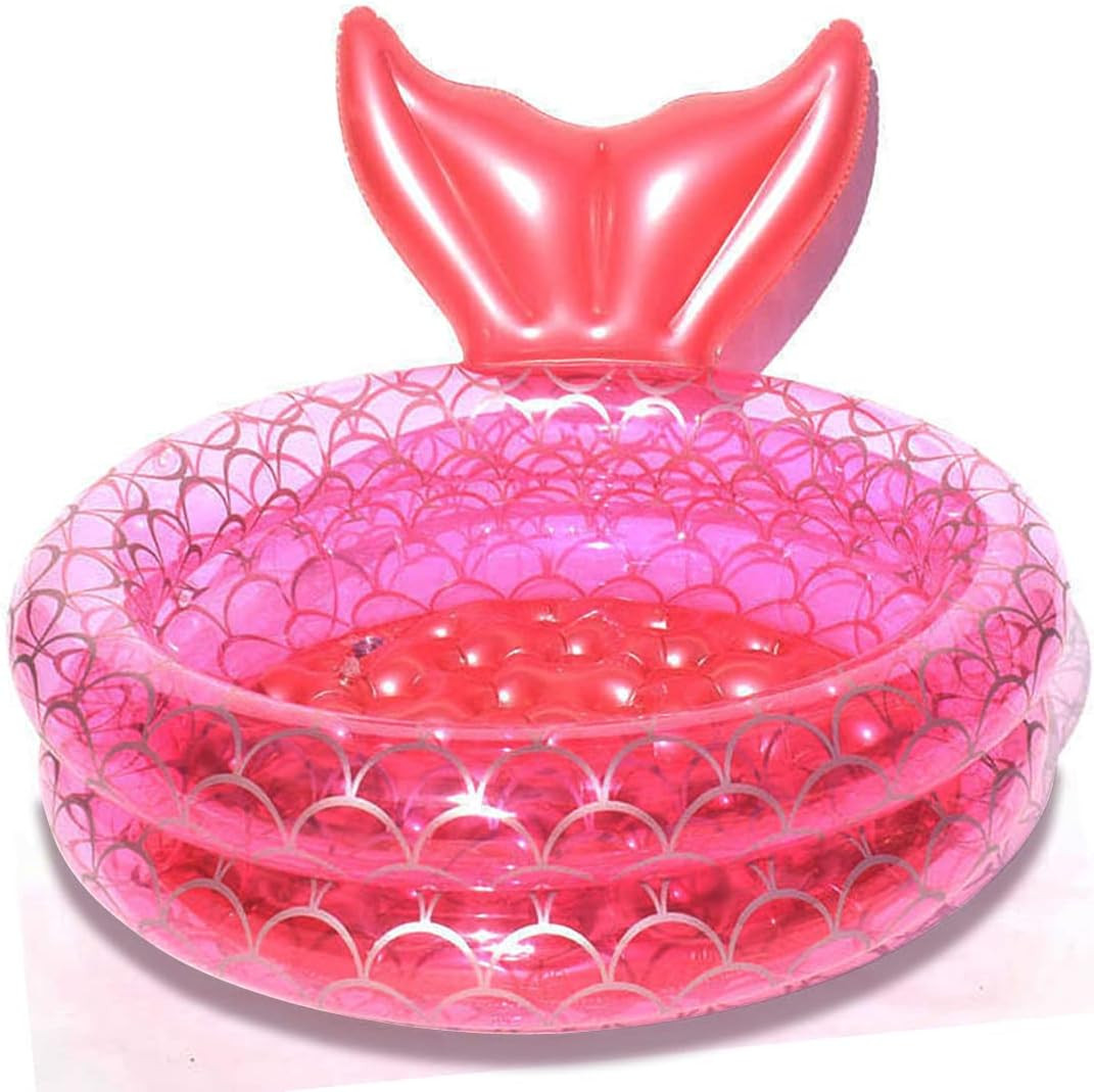 Inflatable Backyard Kiddie Mermaid Pools, Garden Round Swimming Pool for Kids, Kiddie Paddling Po... | Amazon (US)