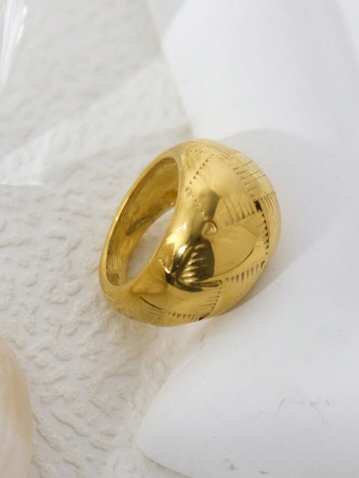 Mazuer Golden European & American Vintage Fashion High-End Design Stainless Steel Exaggerated Big... | SHEIN