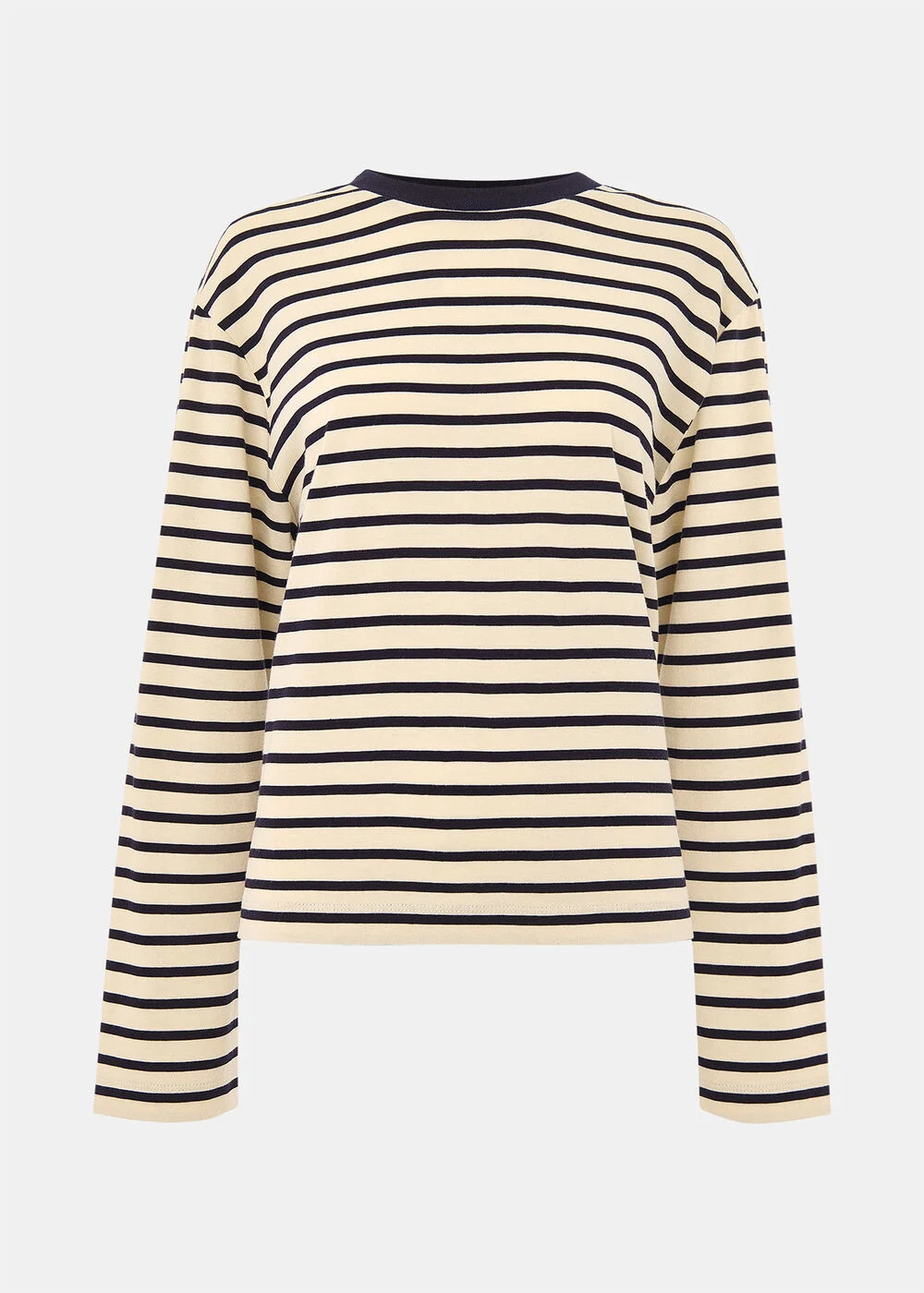 Ivory/Multi Stripe Heavy Cotton Jersey | WHISTLES | Whistles UK | | Whistles