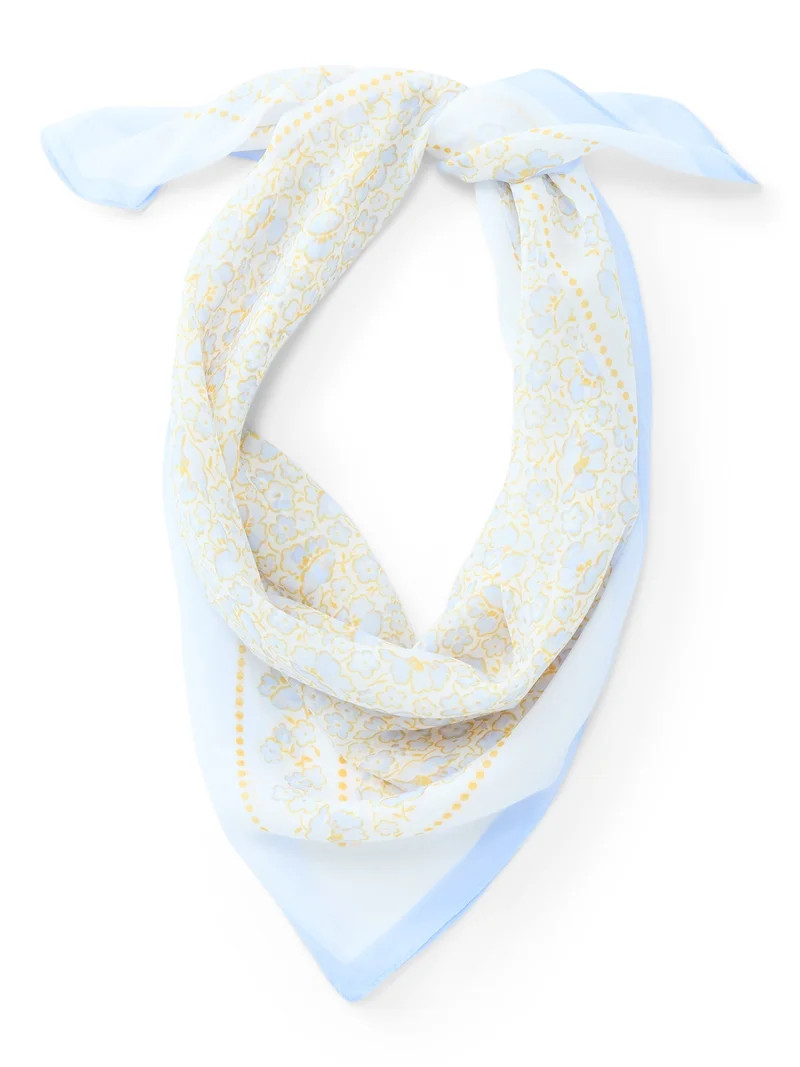 Time and Tru Women's Floral Print Square Scarf with Versatile Style | Walmart (US)